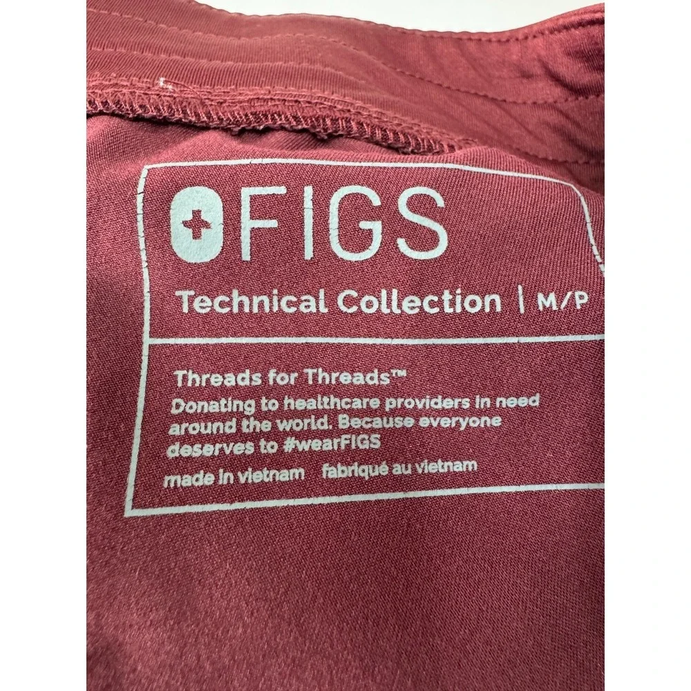 FIGS Technical Collection Zamora Scrub Pants M/P Burgundy Medical Nurse Vet Dr - Picture 6 of 8